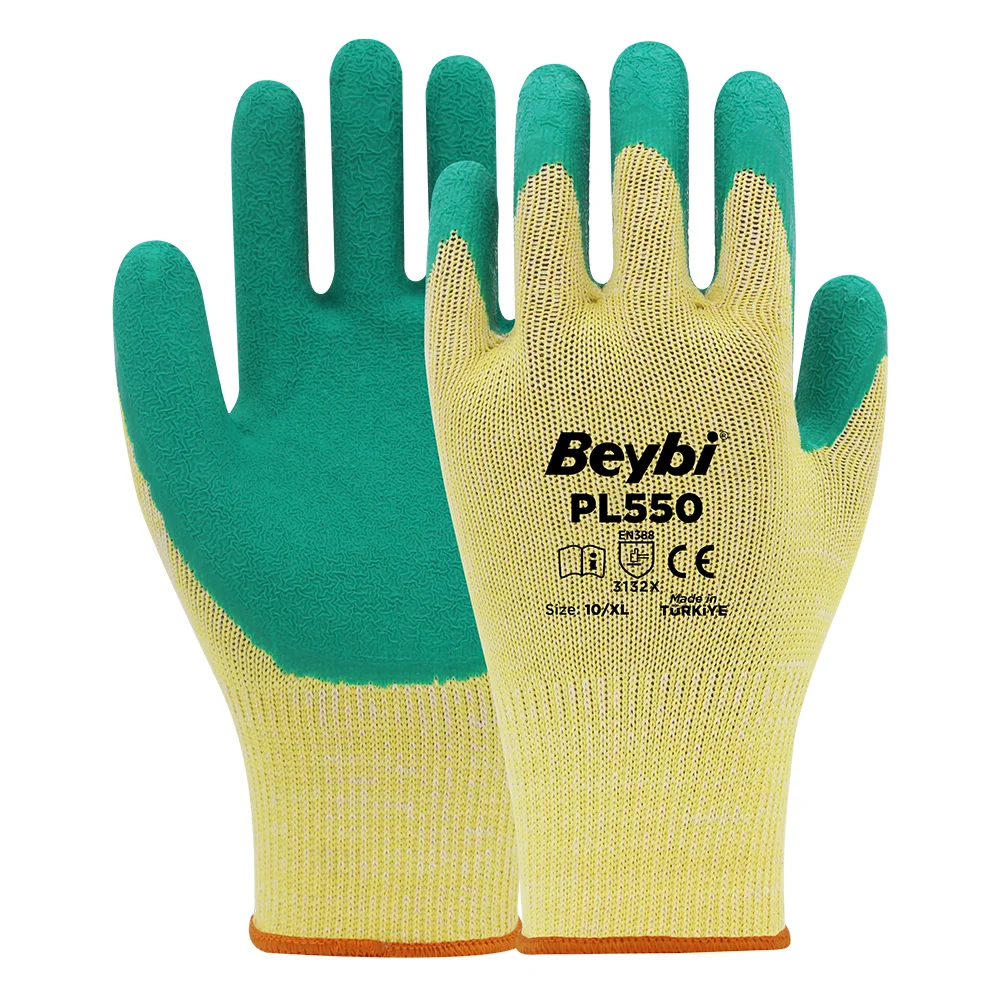 Beybi Pl550 Pamuk Polyester Kaplı Lateks Camcı Eldiveni