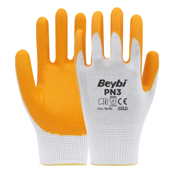 Beybi Pn3 Sarı Nitril Polyester Eldiven