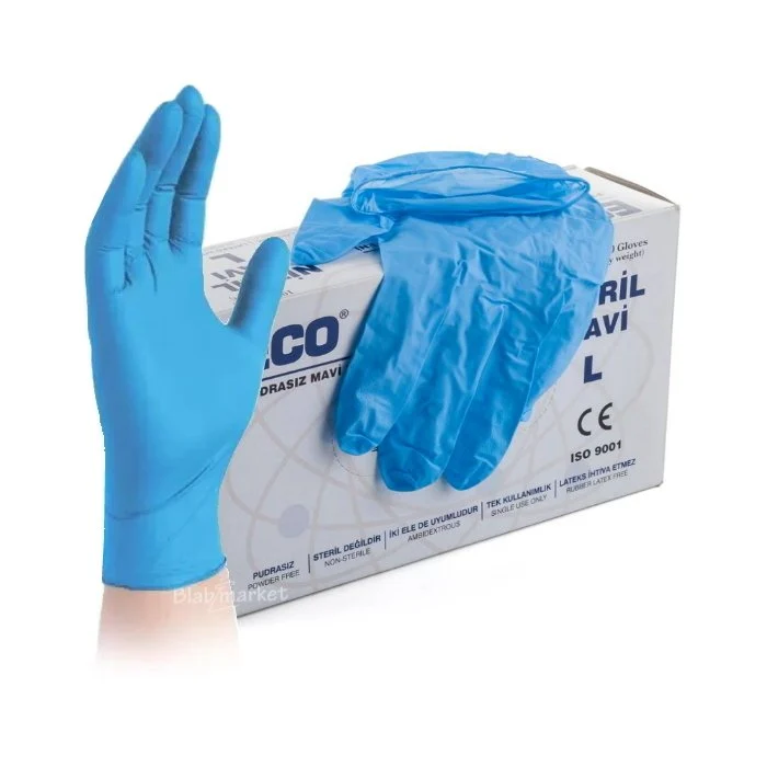 Blue Yüksek Korumalı Latex Pudrasız Eldiven