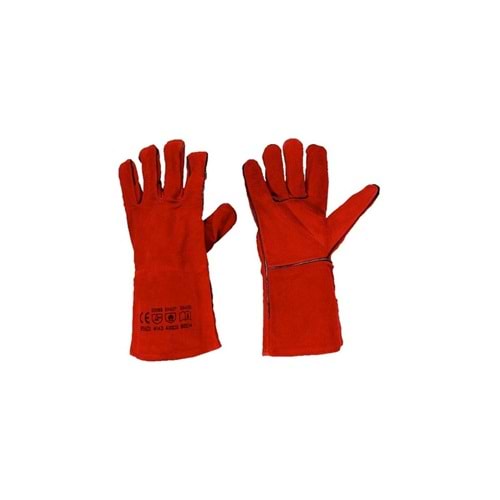 ARAN ROCK SAFETY FLAMEFOX-R-6A KIRMIZI DERİ KAYNAKÇI ELDİVENİ