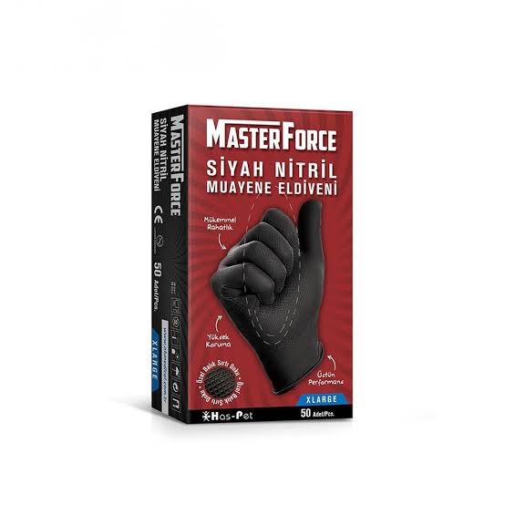 Master Force Siyah Nitril Eldiven (50 Adet)